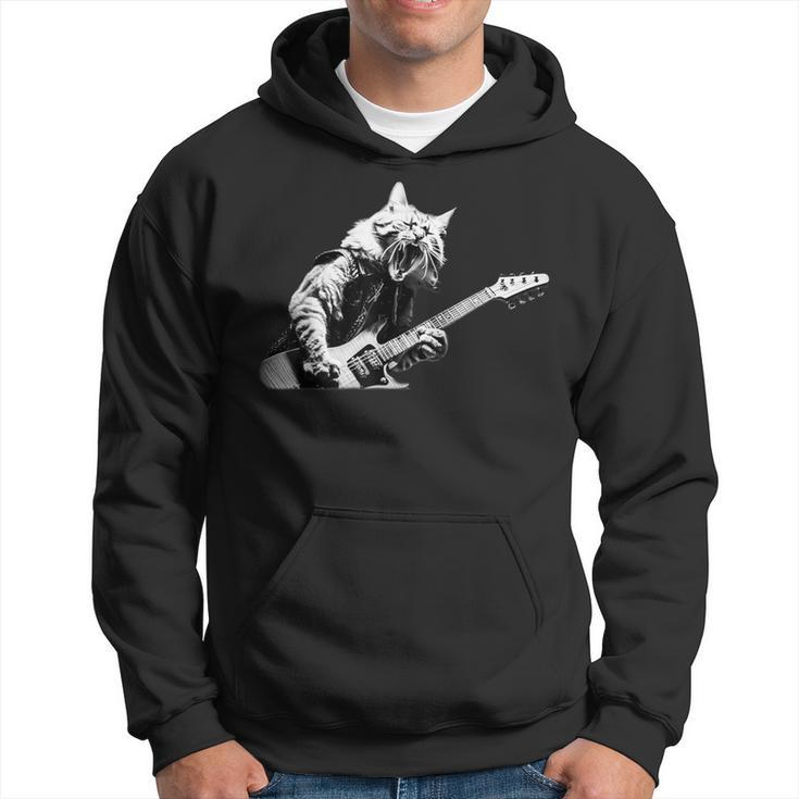 Rock Cat Playing Guitar Guitar Cat Hoodie