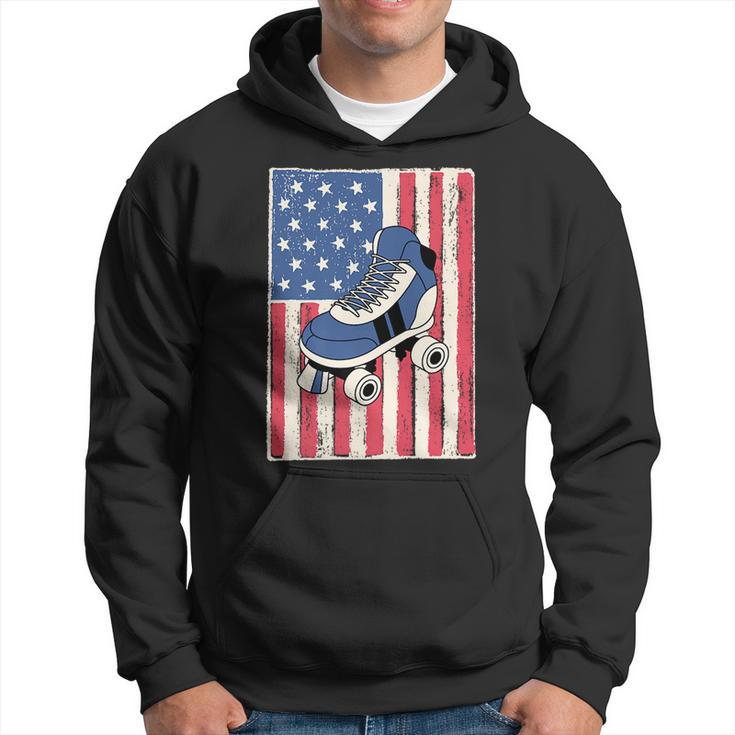Roller Skate For Men Gift Skating American Flag Patriotic   Patriotic Funny Gifts Hoodie