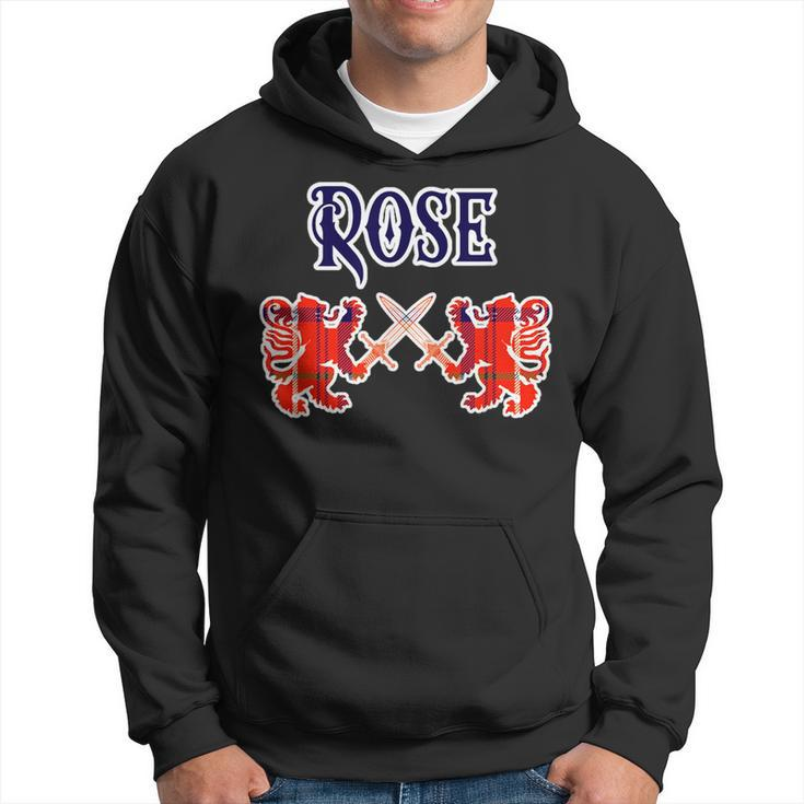 Rose Scottish Clan Kilt Lion Family Name Tartan Gifts For Lion Lovers Funny Gifts Hoodie