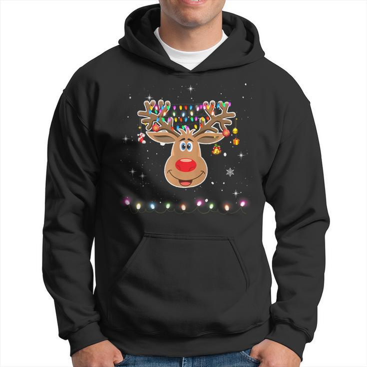 Rudolph Red Nose Reindeer Snow-Snowflakes Hoodie