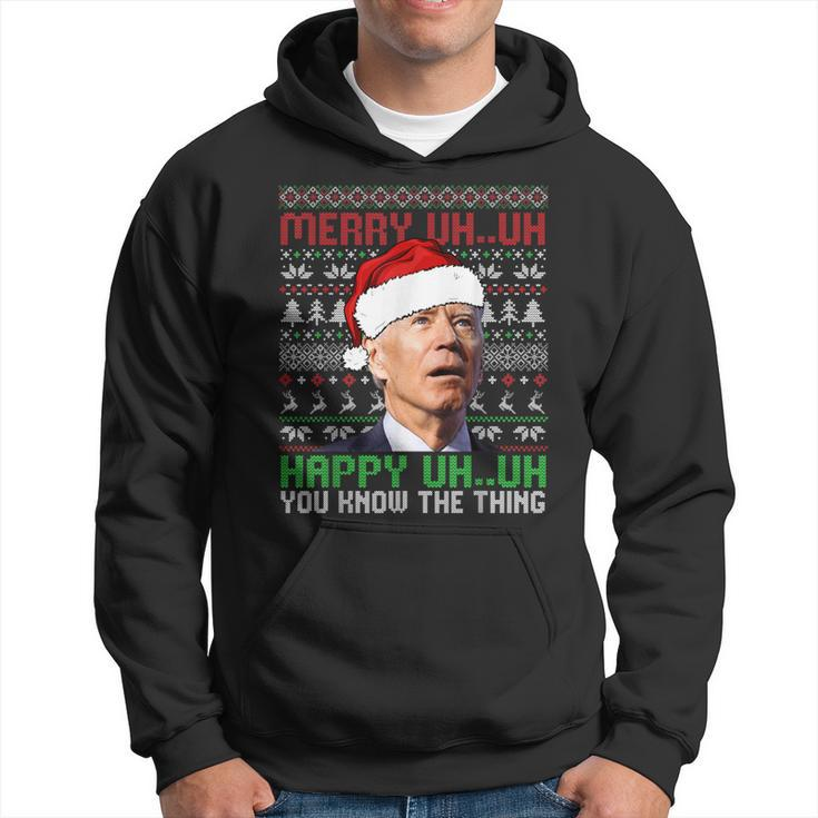 Santa Joe Biden Merry Uh Uh Christmas Ugly Sweater Hoodie