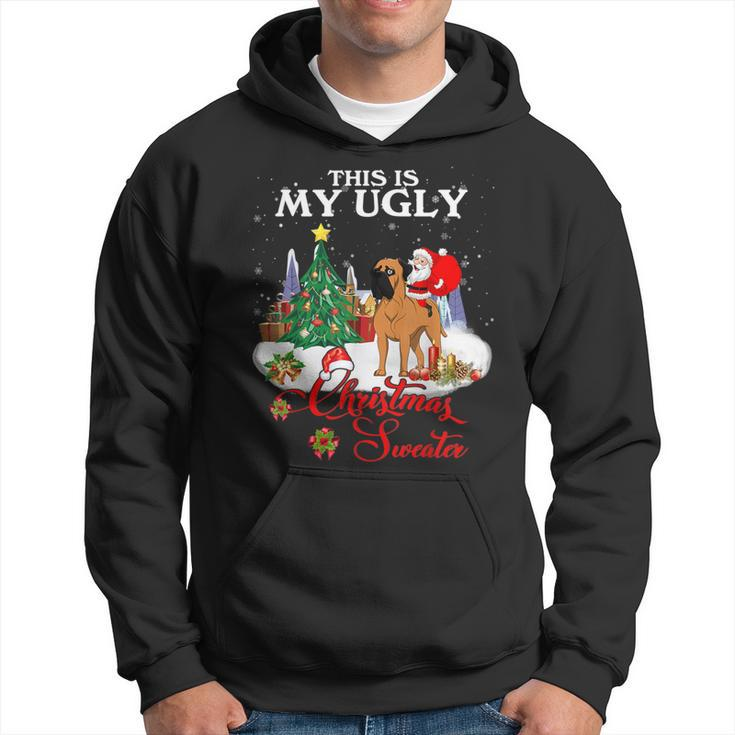 Santa Riding Bullmastiff This Is My Ugly Christmas Sweater Hoodie