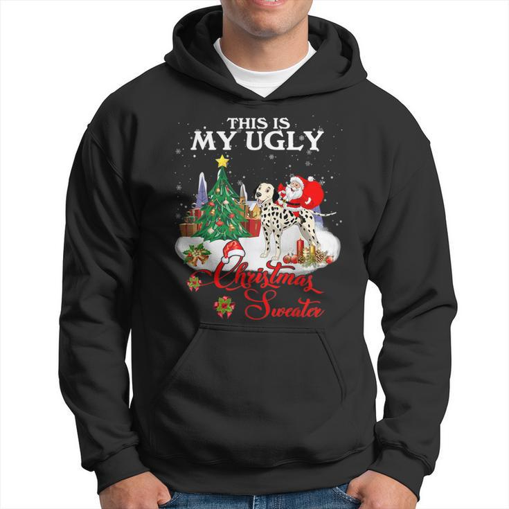 Santa Riding Dalmatian This Is My Ugly Christmas Sweater Hoodie