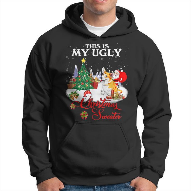 Santa Riding Welsh Corgi This Is My Ugly Christmas Sweater Hoodie
