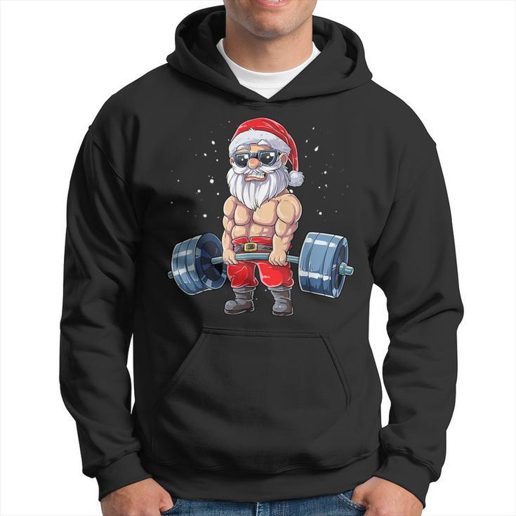 Santa Weightlifting Christmas Fitness Gym Deadlift Xmas Hoodie
