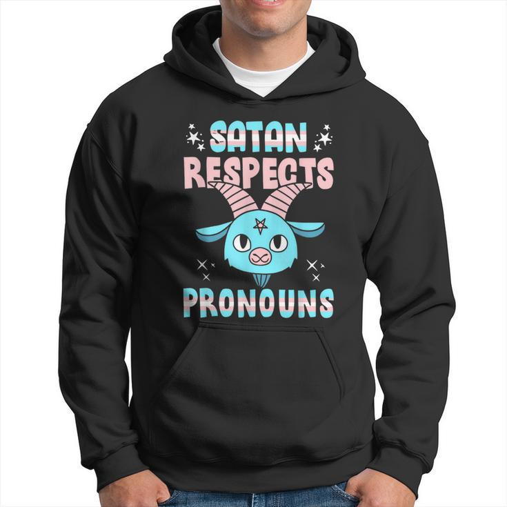 Satan Respects Pronouns Transgender Lgbtq Pride Trans  Hoodie