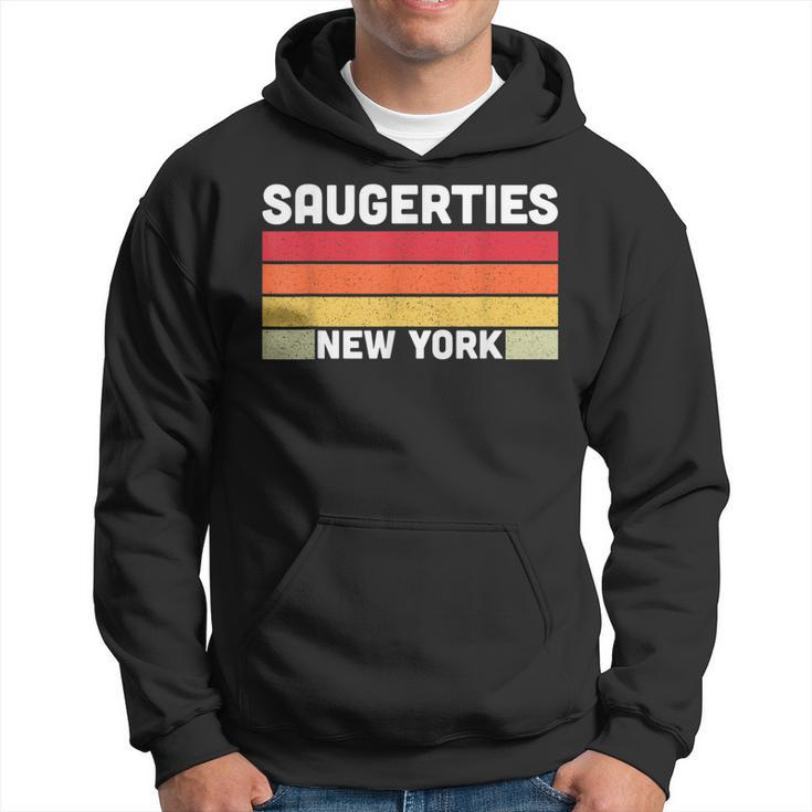 Saugerties Ny New York City Home Roots Retro 80S Hoodie