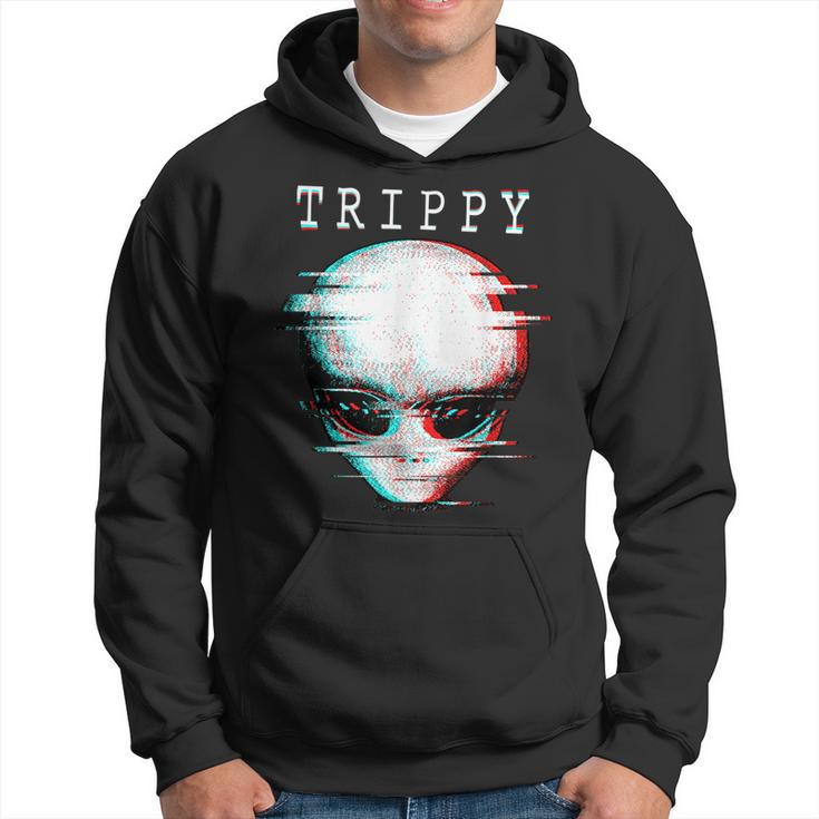 Scary Trippy Alien - Alien Face - Alien Head Hoodie