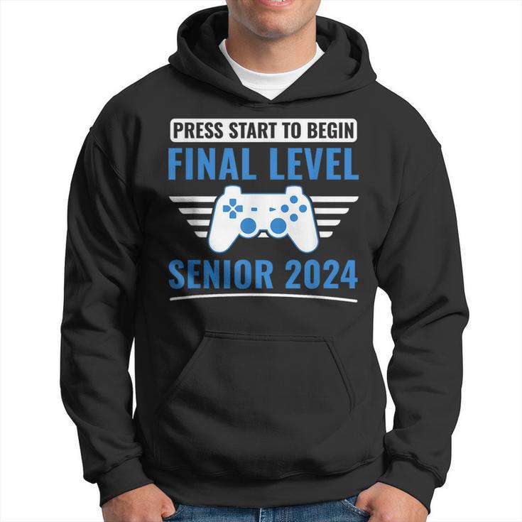 Senior 2024 Gamer Funny Video Games Final Level  Games Funny Gifts Hoodie