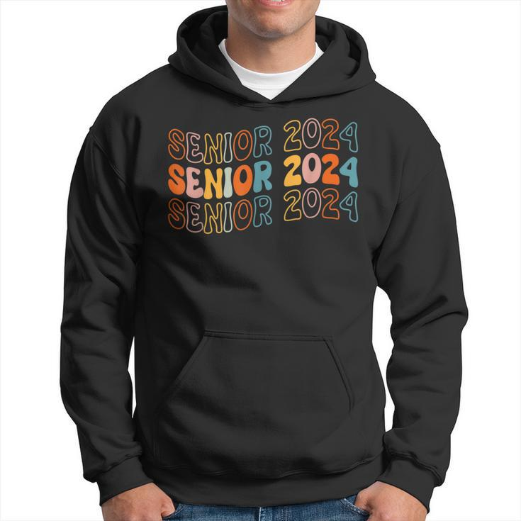 Senior 2024 Retro Groovy Class Of 2024 Graduation Hoodie Mazezy