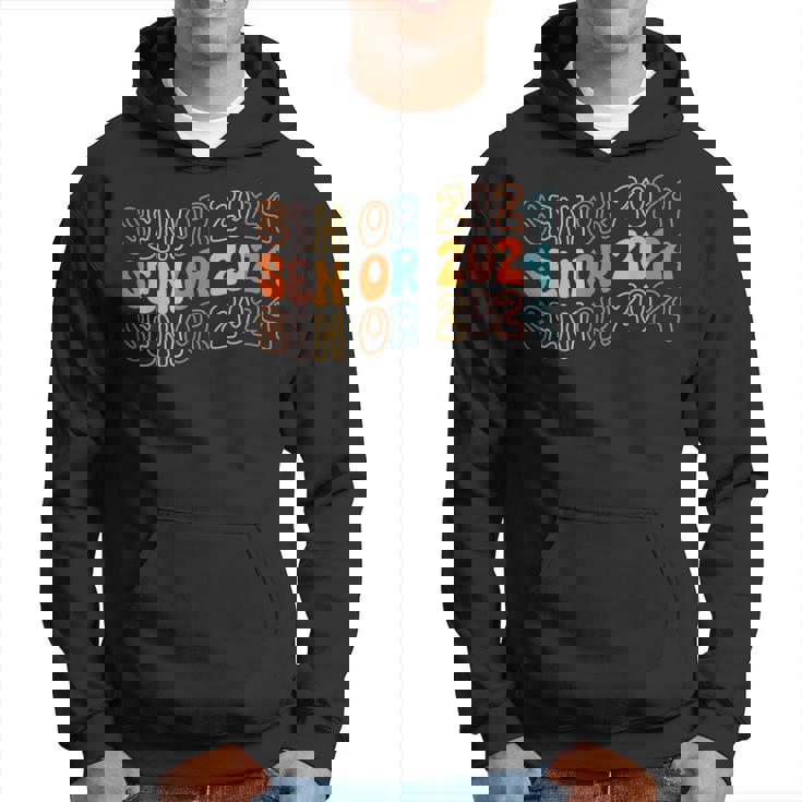 Senior 2025 Retro Groovy Class Of 2025 Graduation Hoodie Mazezy