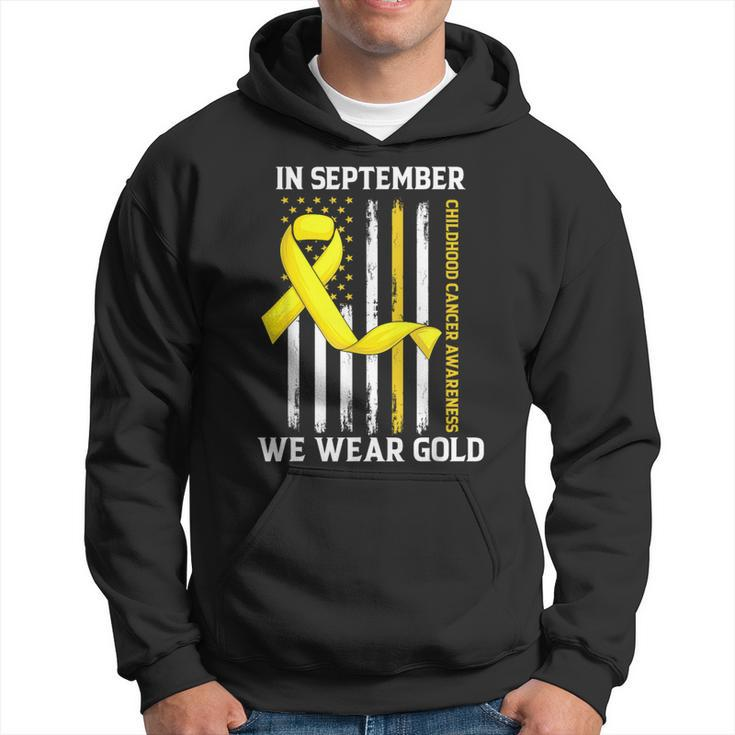 In September We Wear Gold Yellow Childhood Cancer Awareness Hoodie