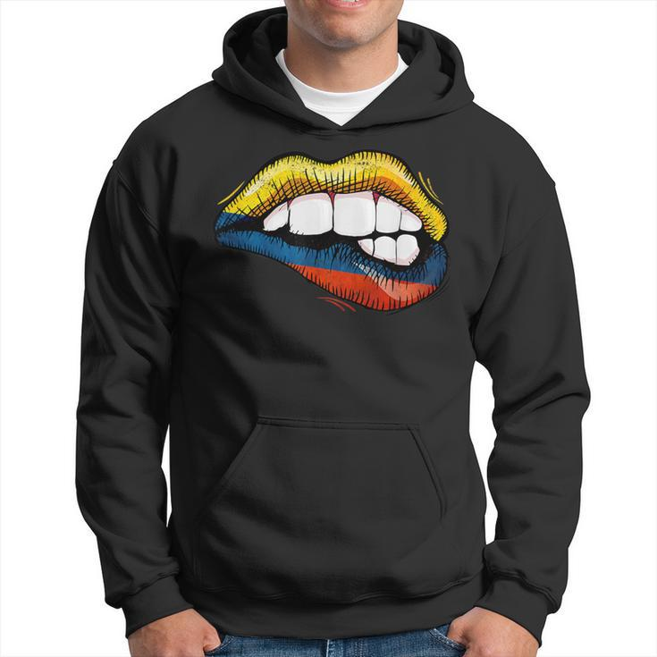 Sexy Biting Lips Colombia Flag Colombian Pride Hoodie
