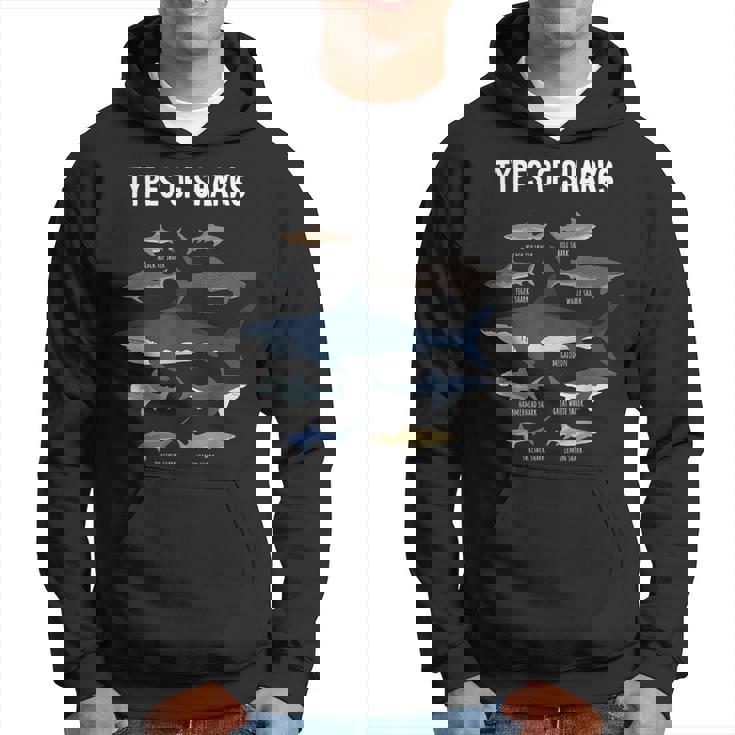 Shark Lover Types Of Sharks Kinds Of Sharks Shark Hoodie