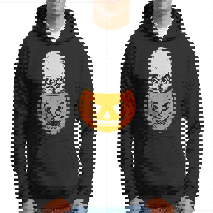 Skull Pumpkin Halloween Subtle Minimal Trick Or Treat Halloween Hoodie