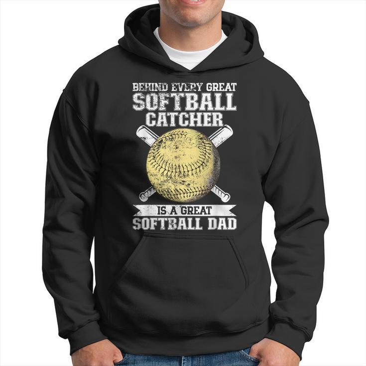 Softball Catcher Dad Pitcher Fastpitch Coach Fathers Day  Hoodie