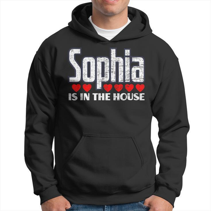 Sophia Is In The House Retro Hearts First Name Love Sophia Hoodie