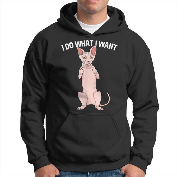 Sphynx Cat Showing Middle Finger I Do What I Want Hoodie