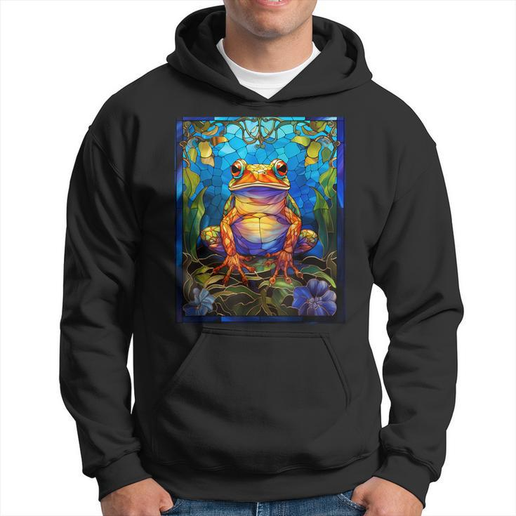 Stained Glass Style African Bullfrog Hoodie