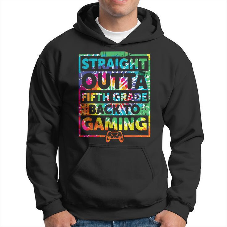Straight Outta Fifth Grade Gaming 5Th Grade Gamer Tie Dye Hoodie