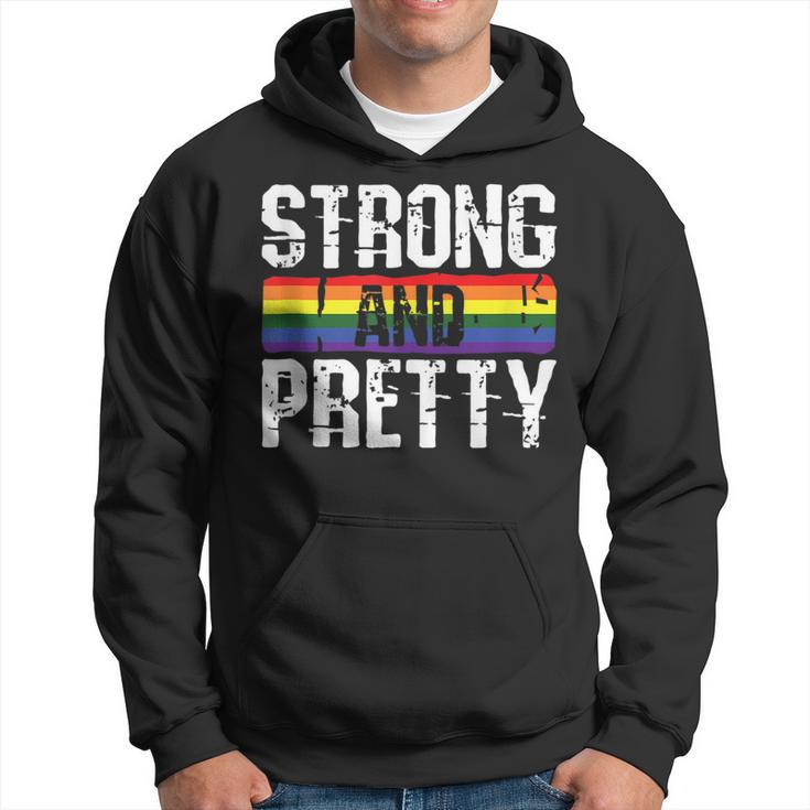 Strong And Pretty Gay Pride Gym Lifting Workout Lgbtq Ally Hoodie