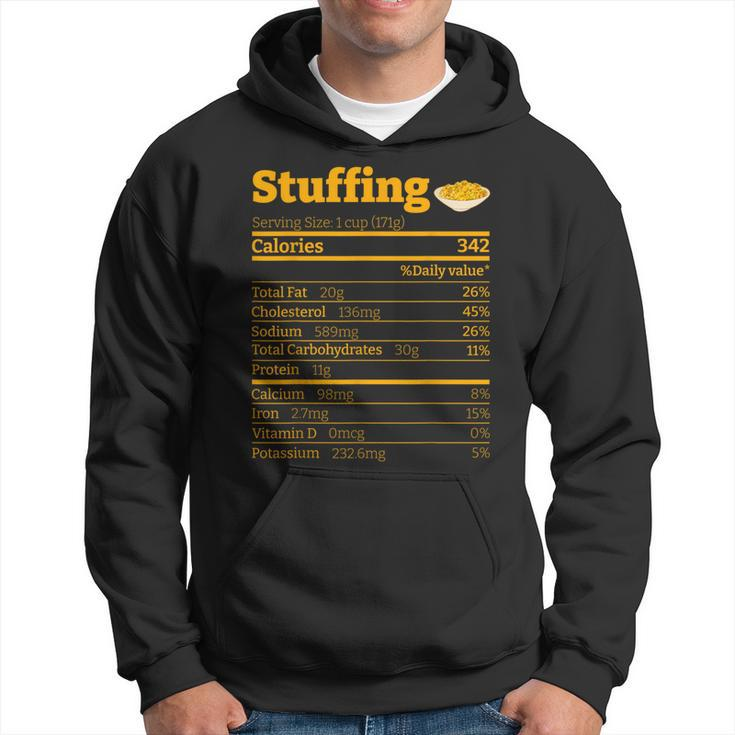 Stuffing Nutrition Facts Thanksgiving Xmas Costume Hoodie