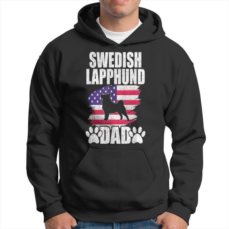 Swedish Lapphund Dad Dog Lover American Us Flag Hoodie