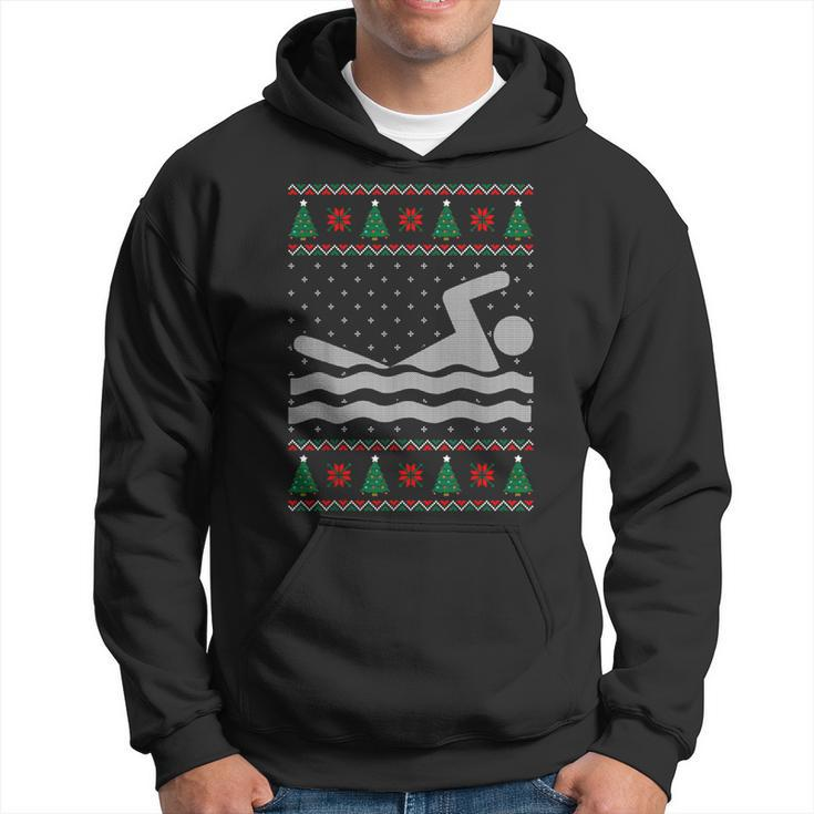 Swimming Ugly Christmas Sweater Hoodie
