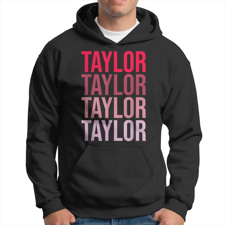 Taylor Retro Wordmark Pattern I Love Taylor  Hoodie