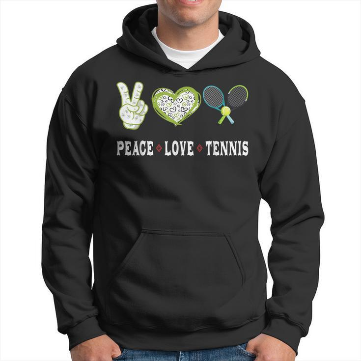 Tennis Lovers Player Fans Peace Love Tennis  Tennis Funny Gifts Hoodie