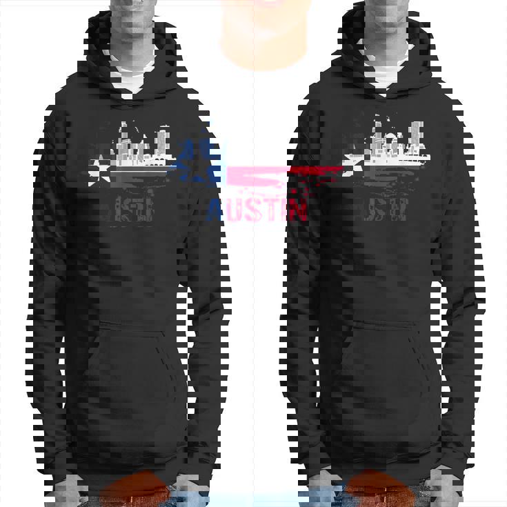 Texas State Flag Austin Skyline Austin Texas Skyline Hoodie