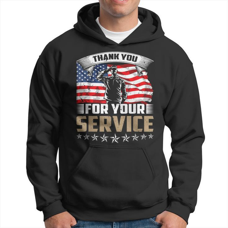 Thank You For Your Service American Flag Veteran Day Hoodie