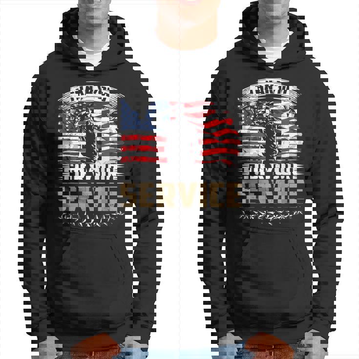 Thank You For Your Service American Flag Veteran Day Hoodie