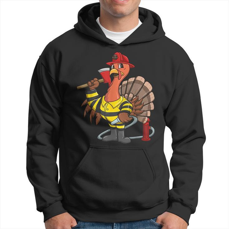 Thanksgiving Firefighter Turkey - Proud Fireman Gift Hoodie