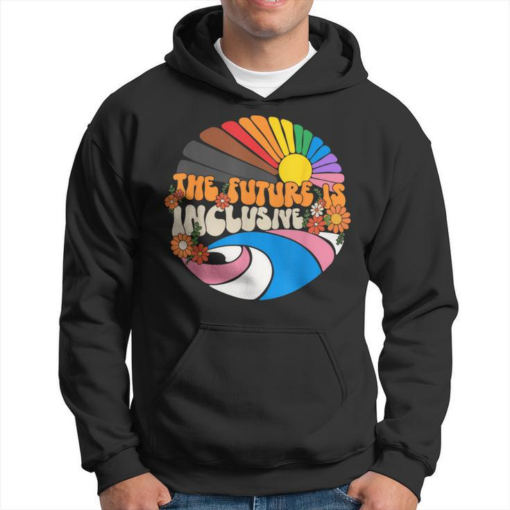The Future Is Inclusive Lgbt Flag Groovy Gay Rights Pride  Hoodie