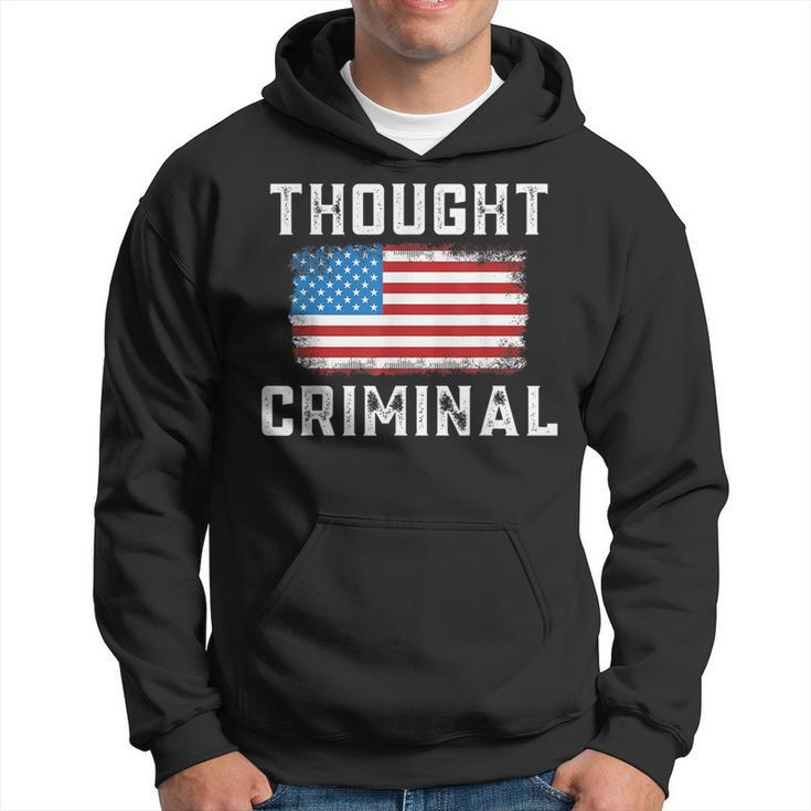 Thought Criminal Free Thinking Free Speech American Flag  Hoodie