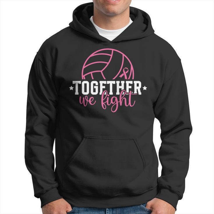 Together We Fight Breast Cancer Awarenes Volleyball Pink Out Hoodie