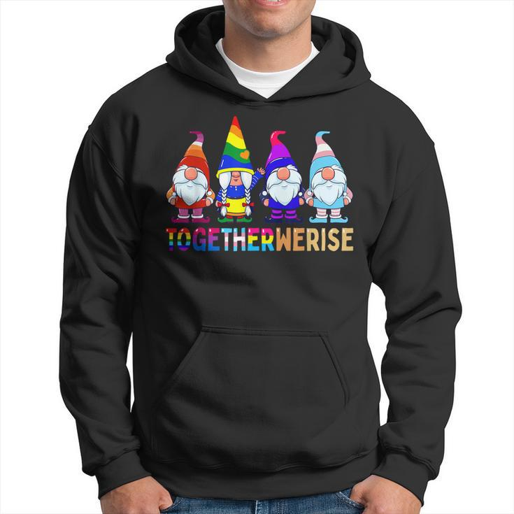 Together We Rise Funny Gnome Lgbtq Equality Ally Pride Month  Hoodie