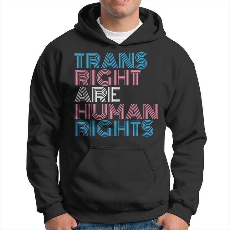 Trans Rights Are Human Rights Transgender Lgbtq Pride Retro  Hoodie
