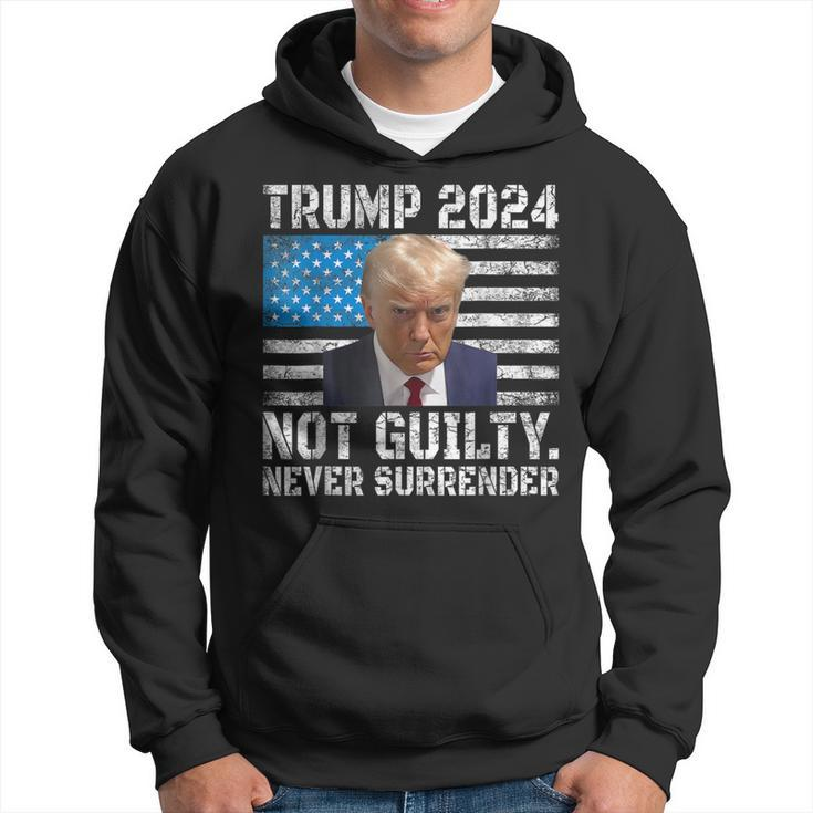 Trump 2024 Shot Never Surrender Us Flag Vintage Hoodie