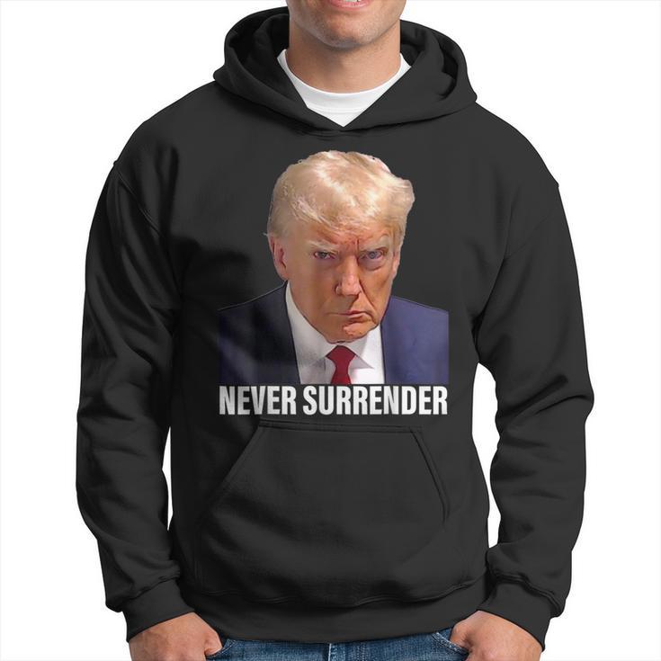 Trump 2024 Never Surrender Pro Trump Shot Hoodie