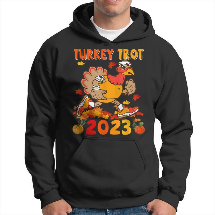 Turkey Trot 2023 Thanksgiving Turkey Running Runner Autumn Hoodie