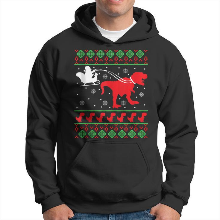 Ugly Christmas Sweater Dinosaur Hoodie