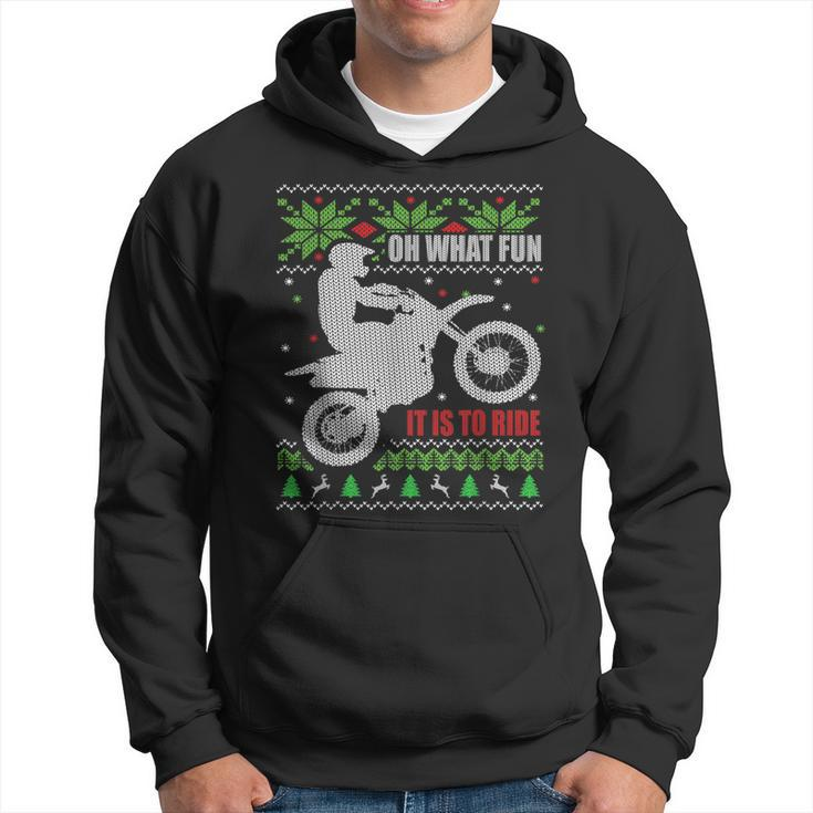 Ugly Christmas Sweater Dirt Bike Motorcycle Motocross Biker Hoodie