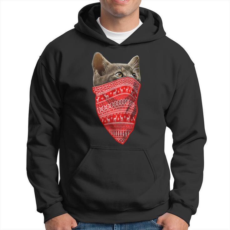 Ugly Christmas Sweater Pattern Christmas Cat For Men Hoodie
