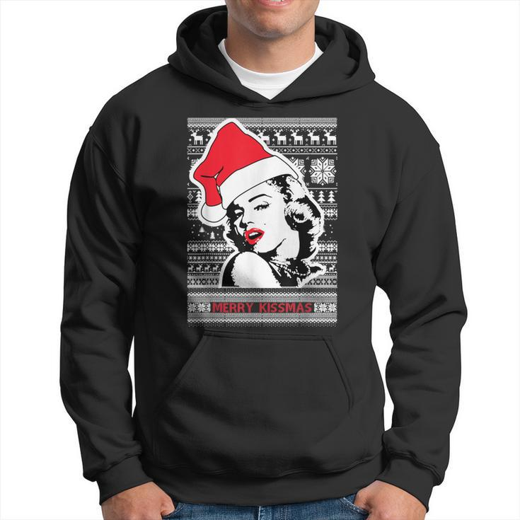 Ugly Christmas Sweater Style Merry Kissmas Hoodie