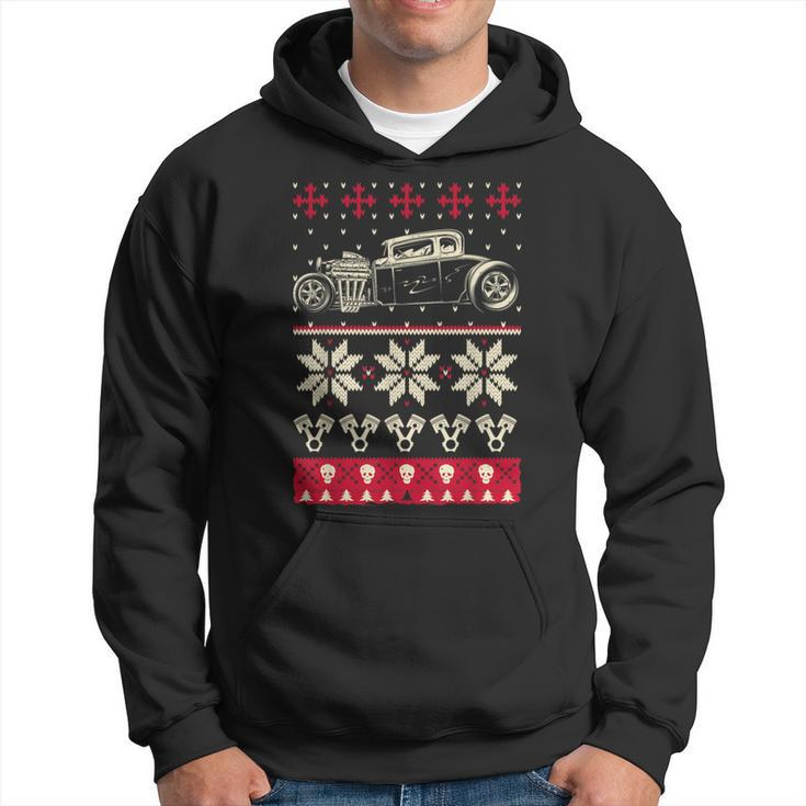 Ugly Hot Rod Christmas Sweater Hoodie