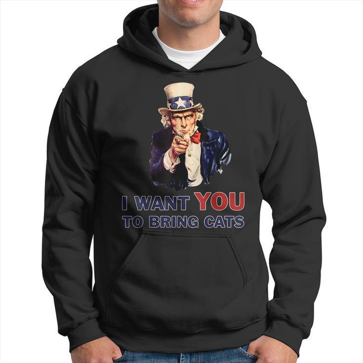 Uncle Sam I Want You - Cats 4Th Of July  Funny Gifts For Uncle Hoodie