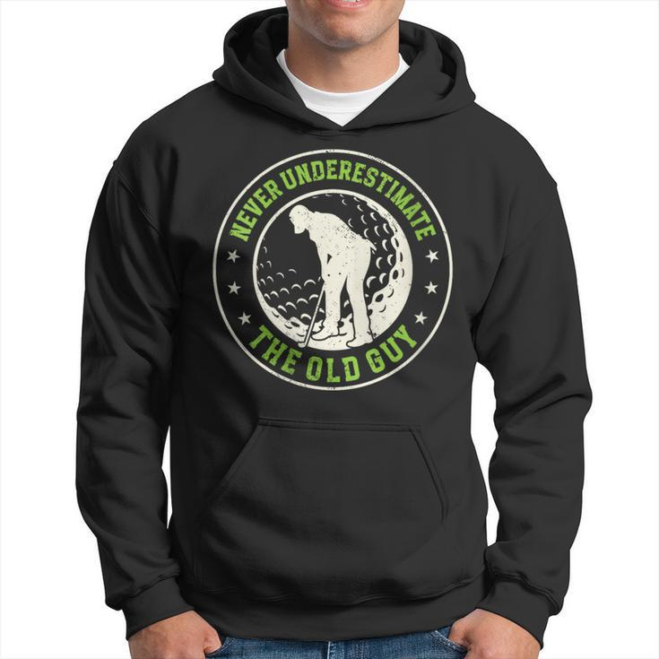 Never Underestimate The Old Guy Golfing Golf Player Hoodie