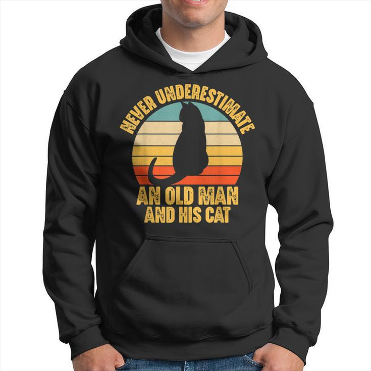 Never Underestimate An Old Man And His Cat Lover Hoodie